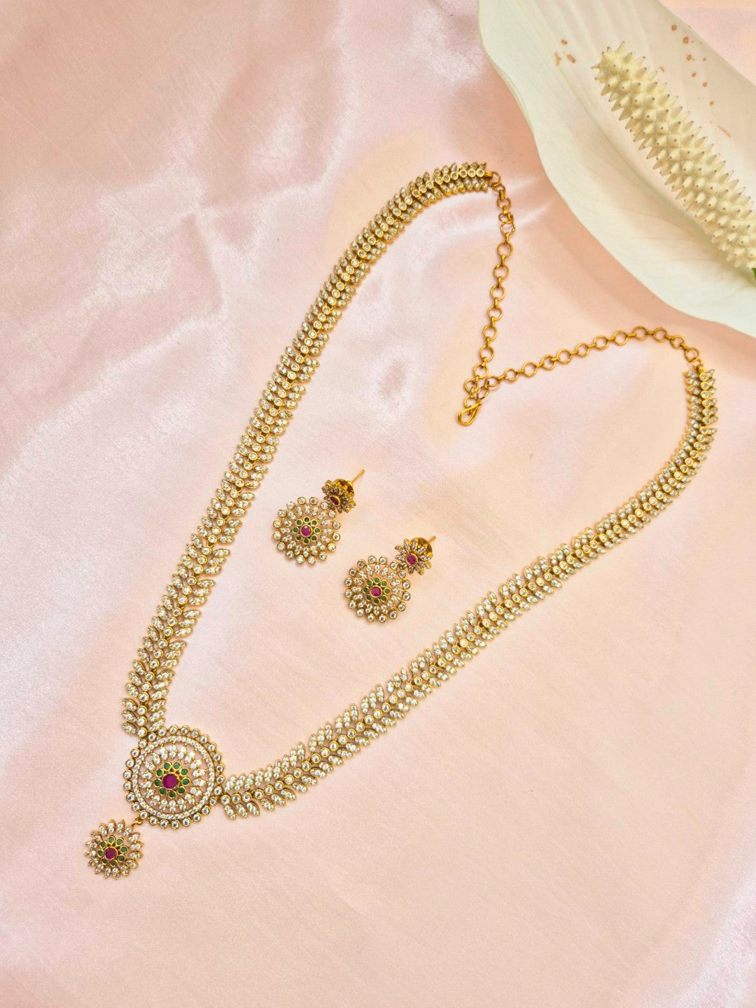 Chandrika White Stone Necklace Set