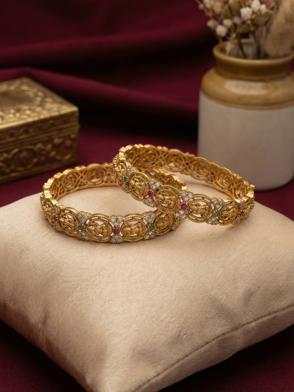 Heritage Lakshmi Coin Bangles (Set of 2)