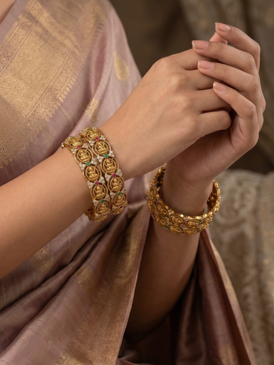 Heritage Lakshmi Coin Bangles (Set of 2)