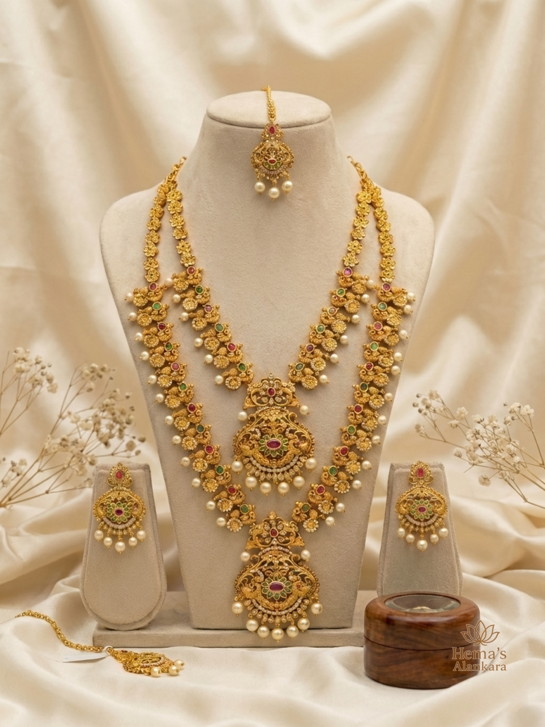 Vaibhava Floral Bead Bridal Set