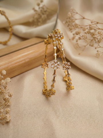 CZ Star Bloom Bangles - Set of 4