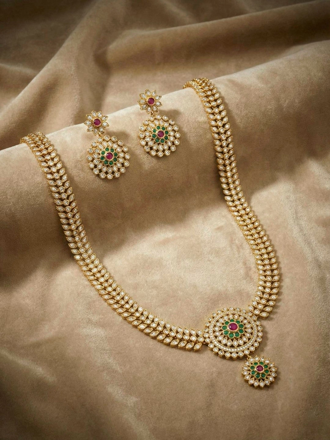 Chandrika White Stone Necklace Set