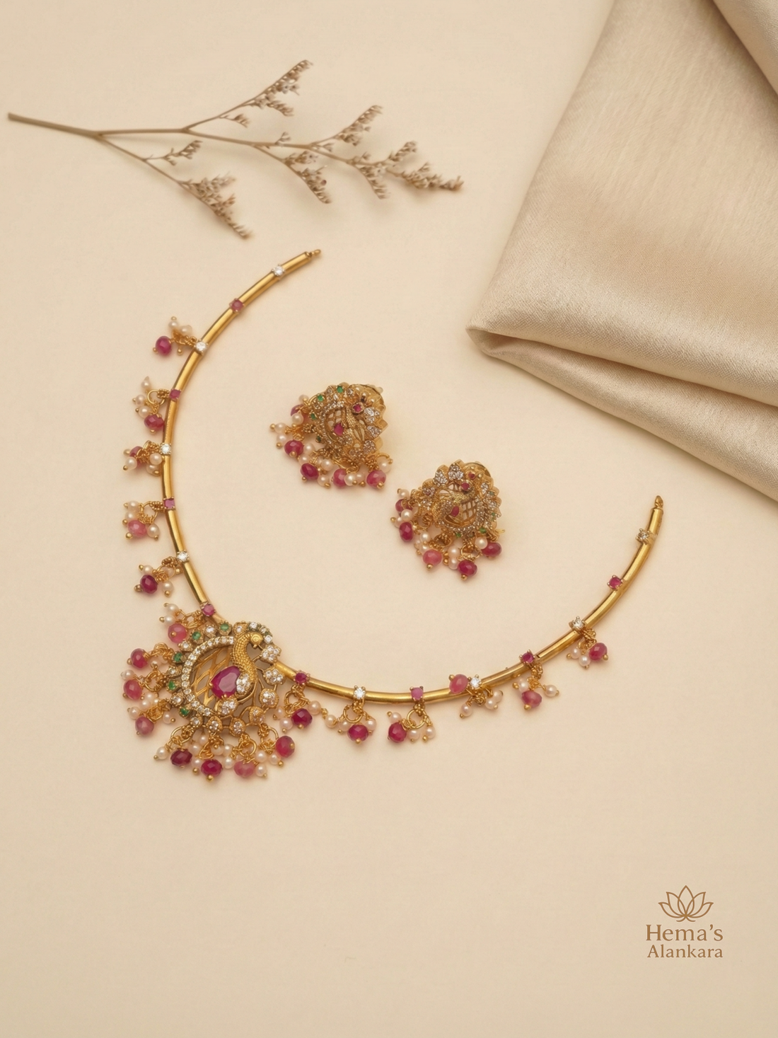 Peacock Royale Pearl Hasli Set