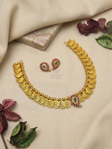 Lakshmi coin Heritage Necklace Set with Earrings
