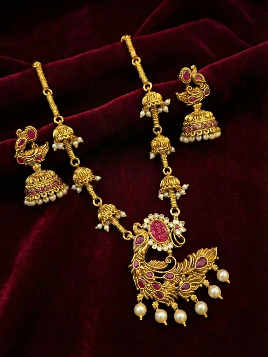 Nritya Mayuri Antique Necklace Set