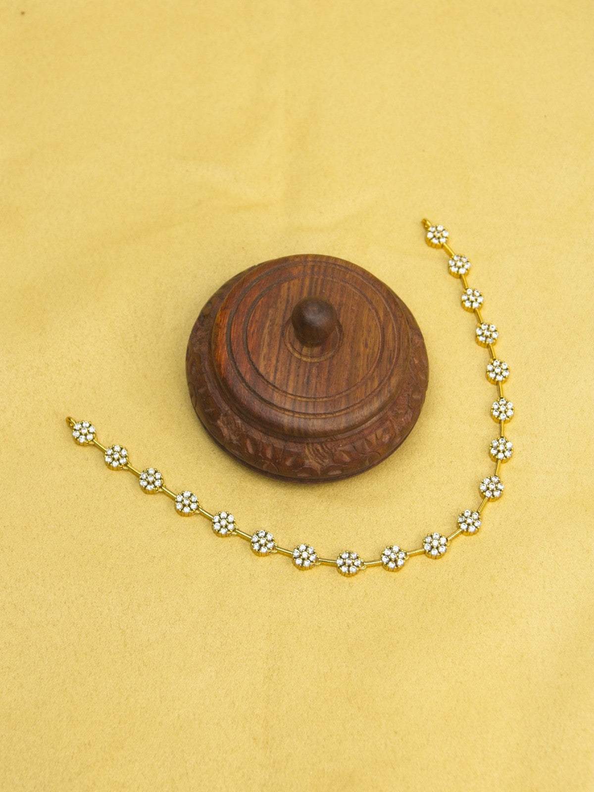 Floral Blossom CZ Necklace Set with Studs – Elegant Gold Finish Jewellery