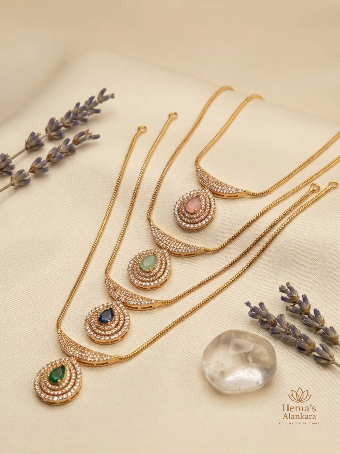 CZ Teardrop Necklace Set