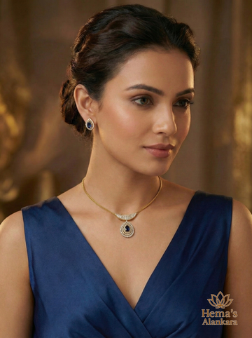 CZ Teardrop Necklace Set